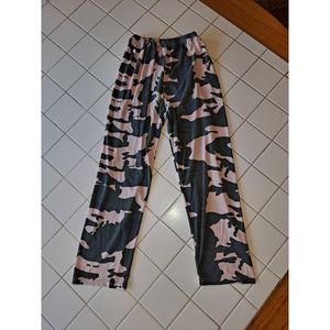 Womens pink green camo pajama pants camouflage size small